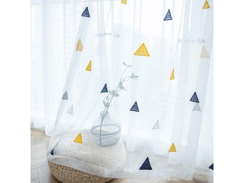 Nordic Style Tulle Curtains For Kids Bedroom Kitchen Drapes Carousel 1