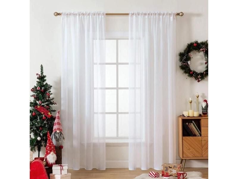 White Tulle Curtains For Living Room Semi Sheer Light Curtain Bedroom Sheer Carousel 2