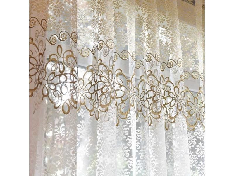 Floral Sheer Tulle Curtains For Living Bedroom Windows Carousel 2
