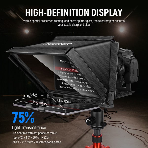 NEEWER Teleprompter X12 with 2.4G Remote for iPad iOS/Android Tablet Smartphone Carousel 2
