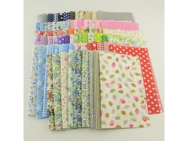 Booksew 50 PCS/Lot 10x12cm Cotton Cloth Flowers Printed For Sewing Scrapbooking Carousel 1