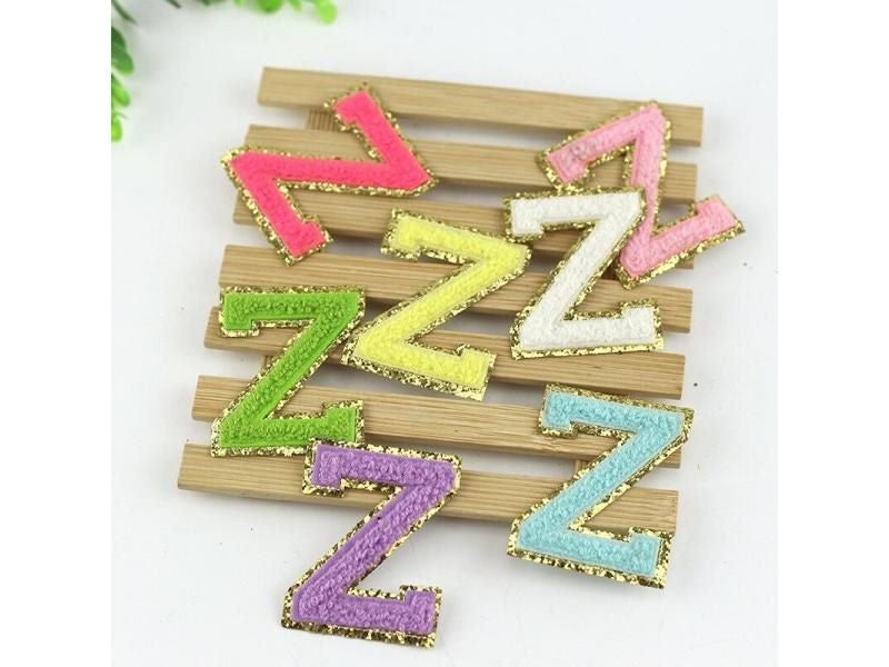 10 Piece Letter Sequin Chenille Embroidery Patches Alphabet Iron On Patches Carousel 1
