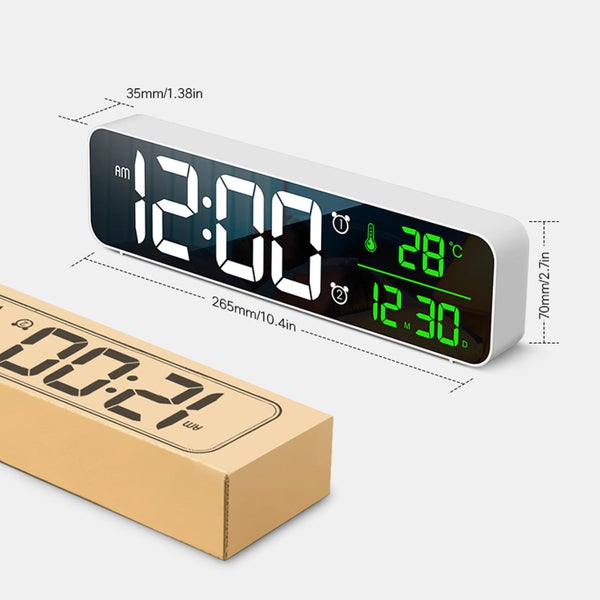 TODO LED Digital Alarm Clock Temperature Music Alarm USB Power Wall Clock - B... Carousel 2