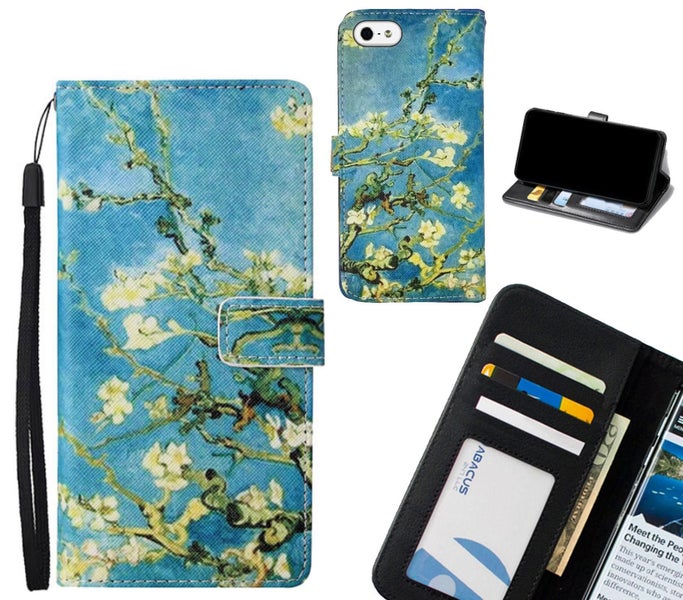 IPHONE 5 case leather wallet case van gogh painting Carousel 1