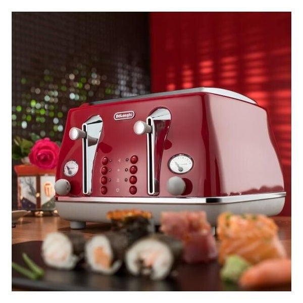 Delonghi Icona Capitals 4 Slice Toaster - Red (CTOC4003) Carousel 2