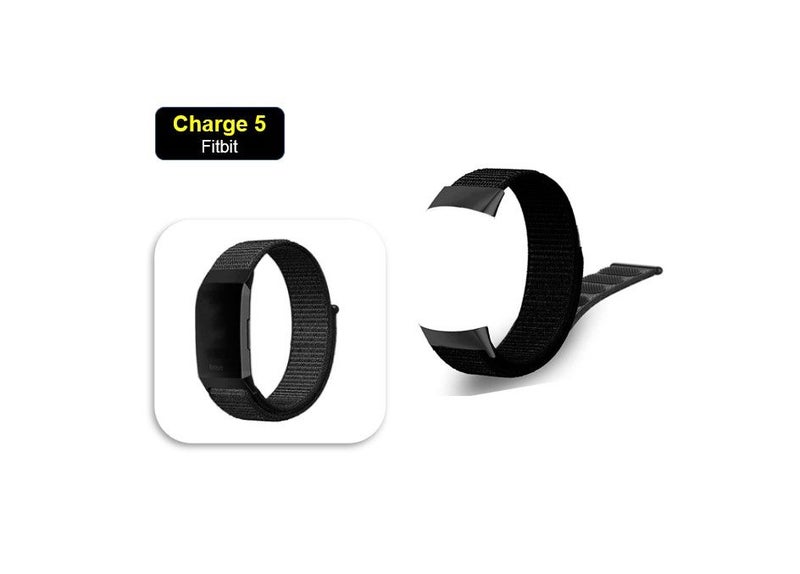 PTN Charcoal Fitbit Charge 5 Fitbit versa Watch Band Wristband Strap Nylon Carousel 1