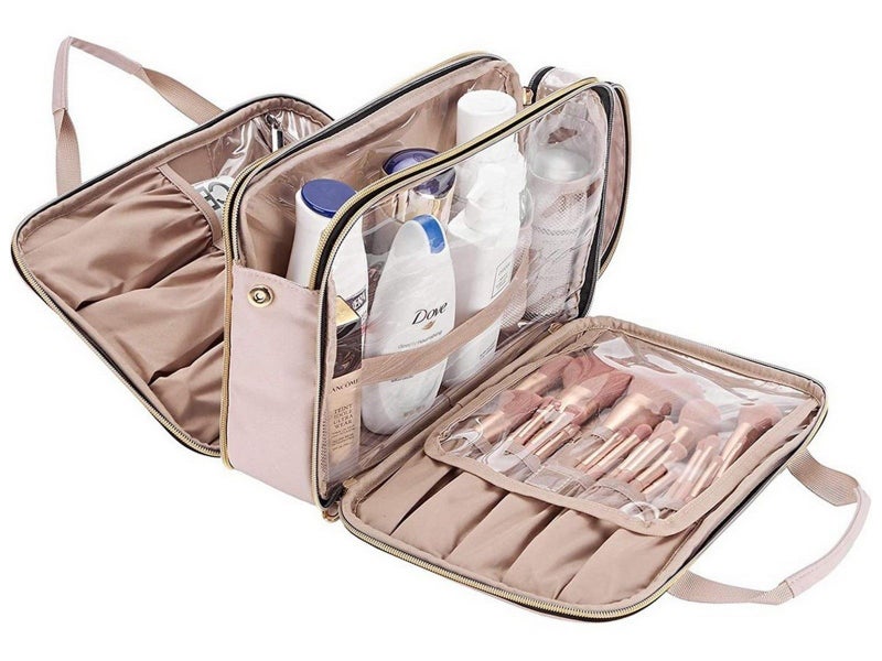 Travel Toiletry Bag Cosmetic Bag Makeup Bag Toiletry Case Pink Carousel 2