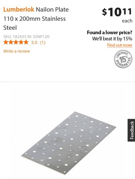 Nailon Plate 110 x 160mm Stainless x10 Carousel 2