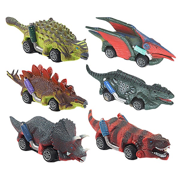 6 Pack Pull Back Dinosaur Toys Race Car Set Carousel 7
