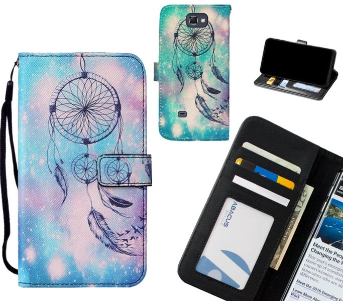Galaxy Note 2 case leather wallet case printed ID Carousel 1