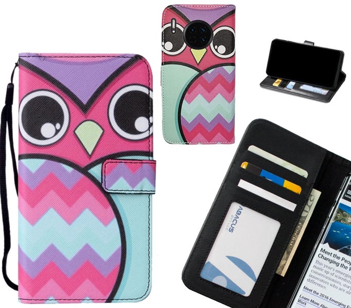 Huawei Mate 30 case leather wallet case printed ID Carousel 1