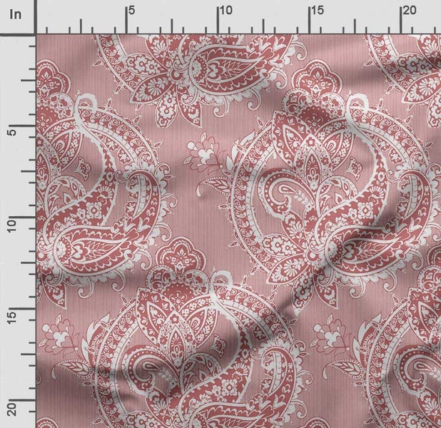 Soimoi Asian Paisley Print, Poly Taffeta Fabric, Decor Sewing Fabric by The Carousel 2