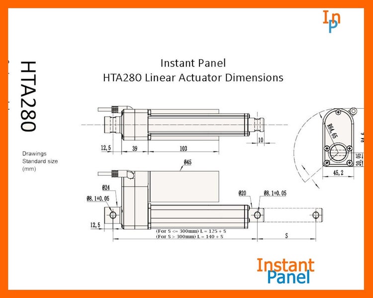 Linear Actuator 600mm Stroke 12V 24mm/s 60kg HTA280 Carousel 2