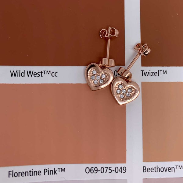 Rose-Gold Crystal Heart Shaped Earrings "Erina" Carousel 2