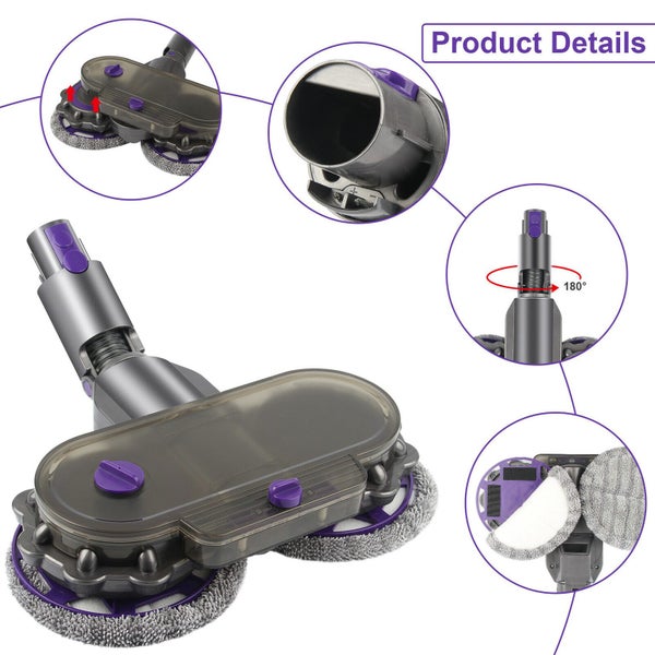Electric Motorised Mop Head for Dyson V8 V10 V11 V15 Vacuum Cleaners 6 Free Pads Carousel 2