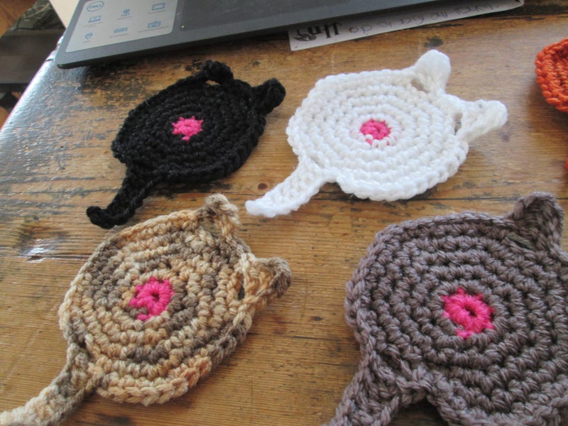 Crochet Cat Butt Coasters