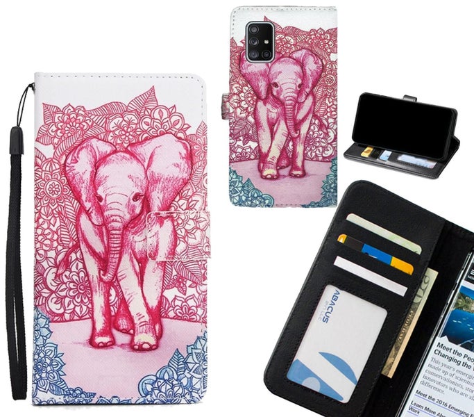 Galaxy A71 4G case 3 card leather wallet case printed ID Carousel 1