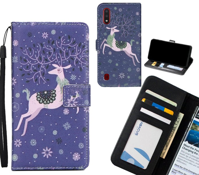 Samsung Galaxy A01 case 3 card leather wallet case printed ID Carousel 1