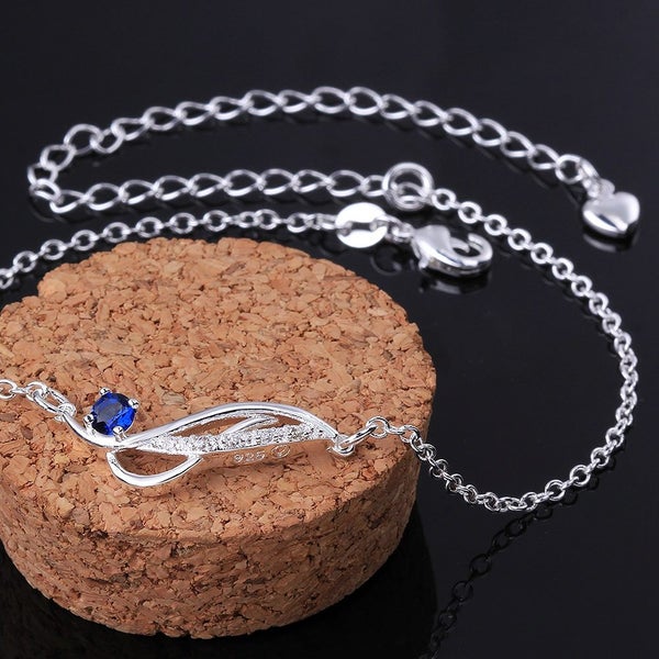 Sapphire Sterling Silver Plating Anklet Cubic Zirconia Anklet Carousel 3
