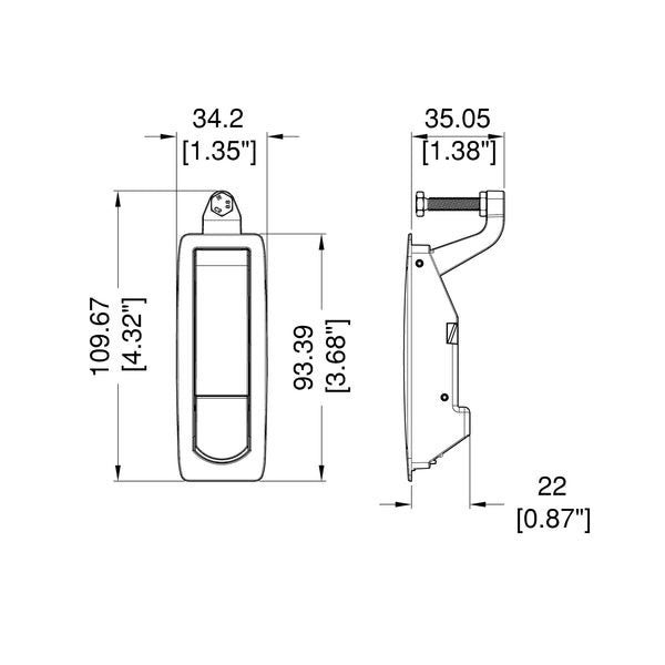 Penn Elcom - L0350 - Black lever latch with pop up lever mechanism. Carousel 2