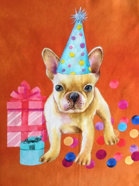Knit Fabric Panel - Party Bulldog 49cm x 47cm Carousel 1