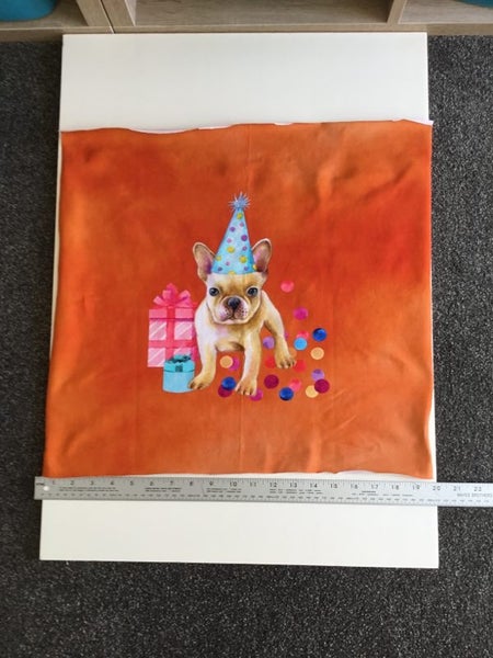 Knit Fabric Panel - Party Bulldog 49cm x 47cm Carousel 2