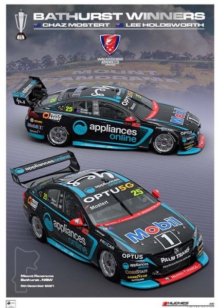 2021 BATHURST WINNER MOSTERT/HOLDSWORTH - PETER HUGHES PRINT629604608168971119