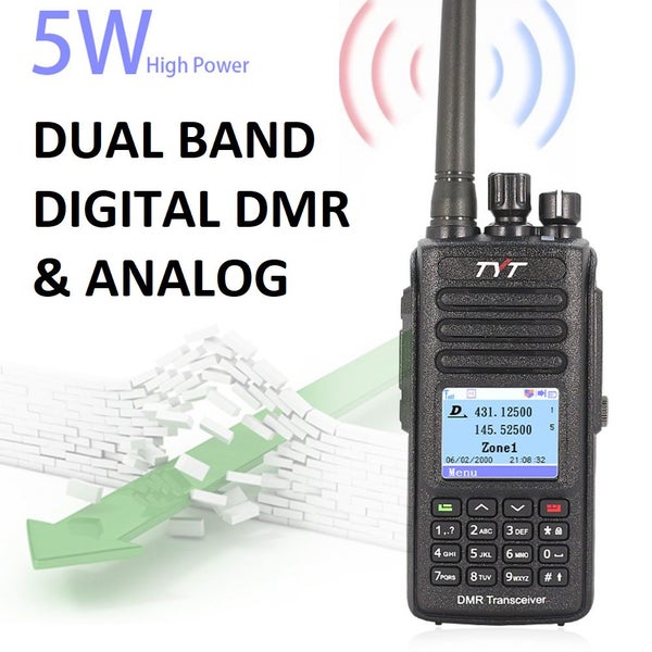 TYT MD-390 DMR Ham Walkie Talkie Dual VHF & UHF with Program Cable and GPS Carousel 1