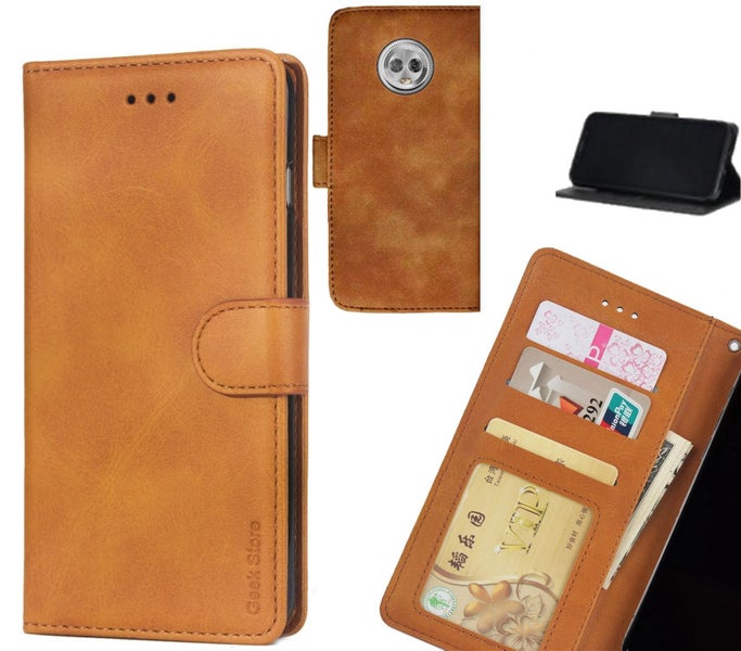 MOTO G6 case executive leather wallet case Carousel 1
