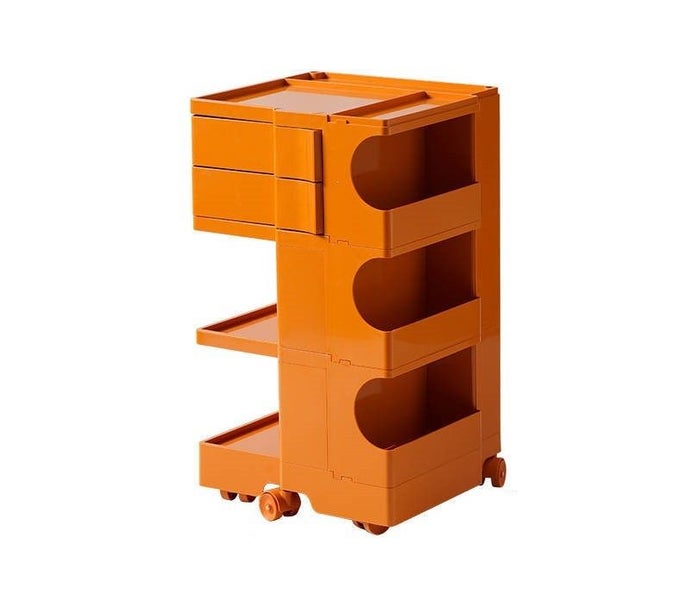 Art Trolley Kitchen Food Cart Organizer Replica Boby Trolley 2 Drawers Orange Carousel 1