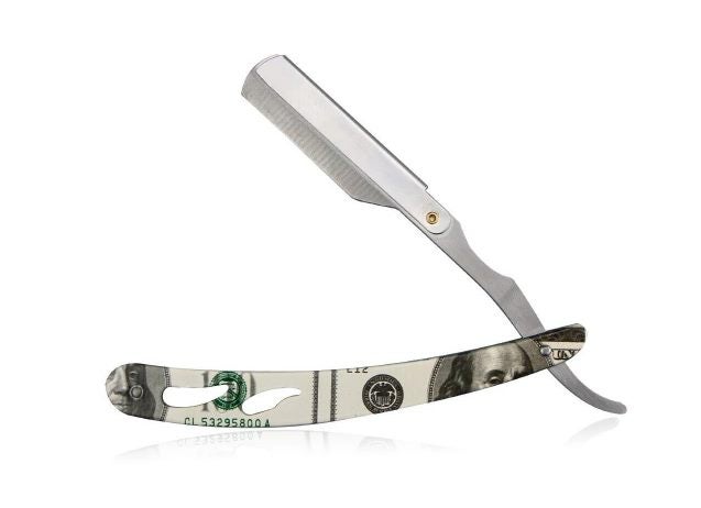 Steel Handle Straight Edge Barber Razor Folding Shaving Knife with 10 Blades Carousel 1