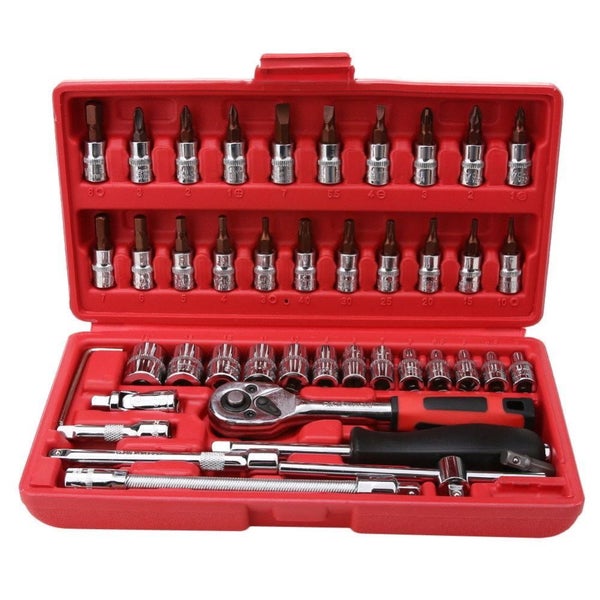 Socket Se 1/4" Ratchet Wrench Tool 46pcs Carousel 1