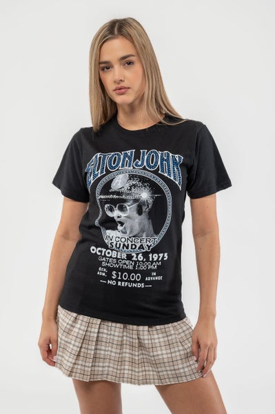 Elton John T Shirt Diamante In Concert Logo new Official Unisex Black Carousel 5