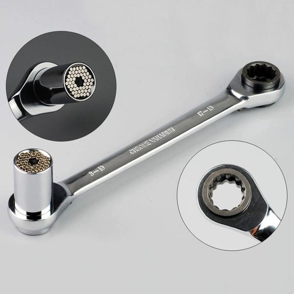 8-19 Gator Grip Universal Socket Wrench with 17-19 Ratchet Wrench Hand Tools Set Carousel 1
