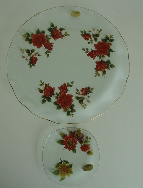 Chance Glass Two Mid Century Plates Carousel 1
