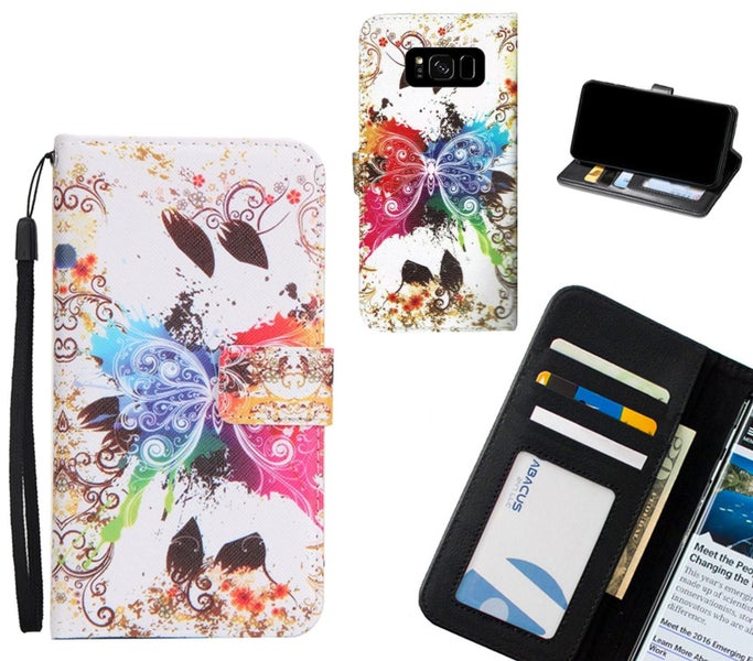 Galaxy S8 plus case 3 card leather wallet case printed ID Carousel 1
