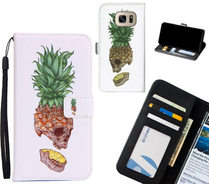 Galaxy S7 case 3 card leather wallet case printed ID Carousel 1