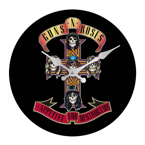 Clock French Country Retro Vintage Look Wall Guns N Roses 30cm Carousel 1