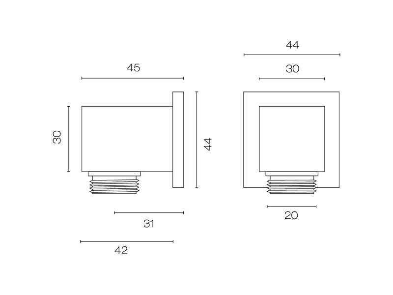 Square Wall Coupling *Run Out Model* Was $69 Carousel 3