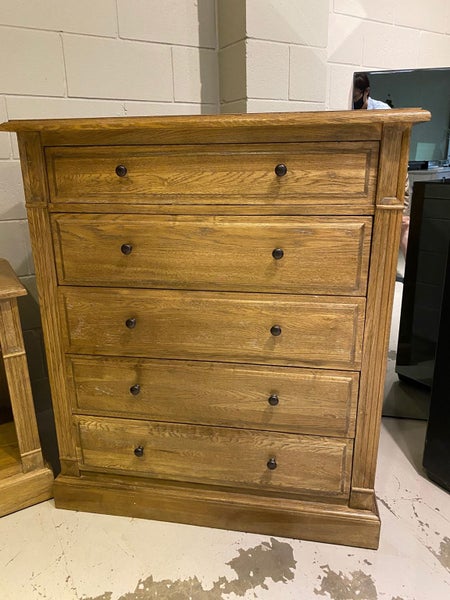 Treesa Solid Oak 5 Drawer Chest W90 *40% OFF* Carousel 2