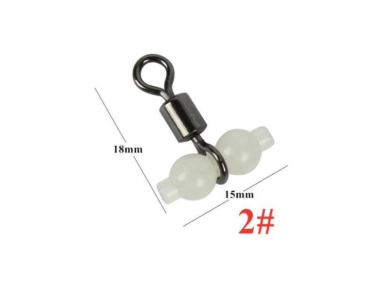 10Pcs/Lot Luminous Swivels Fishing Rolling Swivels Connector Sea Tackle Hook Carousel 1