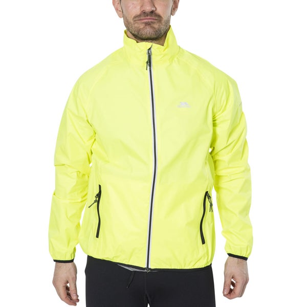 Trespass Mens Retract Hi-Vis Reflective Waterproof Packaway Jacket - Yellow Carousel 1