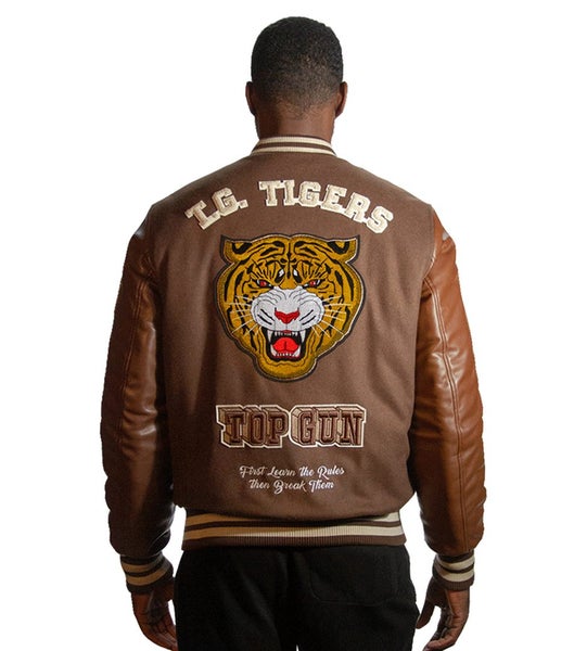 Top Gun Tiger Varsity Jacket Brown Carousel 1