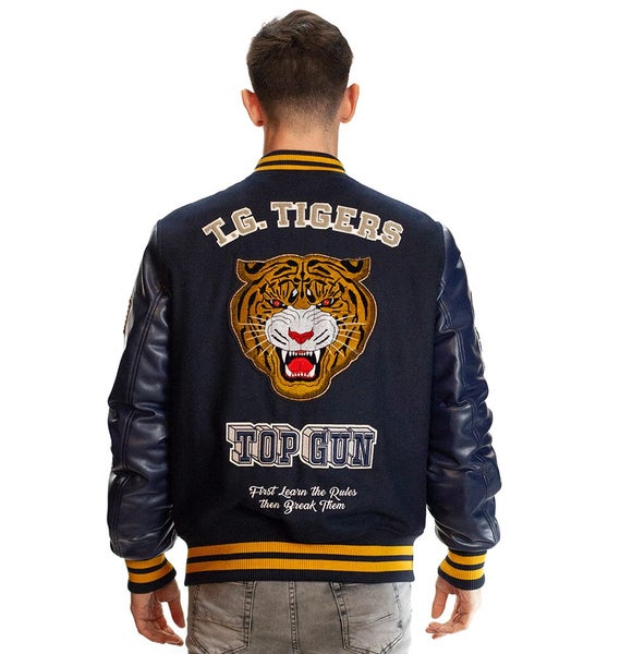 Top Gun Tiger Varsity Jacket Navy Carousel 1