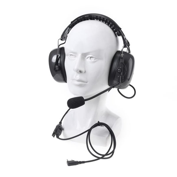 TECHOMAN Baofeng BF-5C Headphone / Earmuffs with Noise Cancelling Microphone Carousel 1
