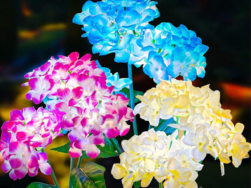 3Pcs Hydrangea Flower Solar Light LED Garden Solar Lamp Outdoor Lighting Carousel 1