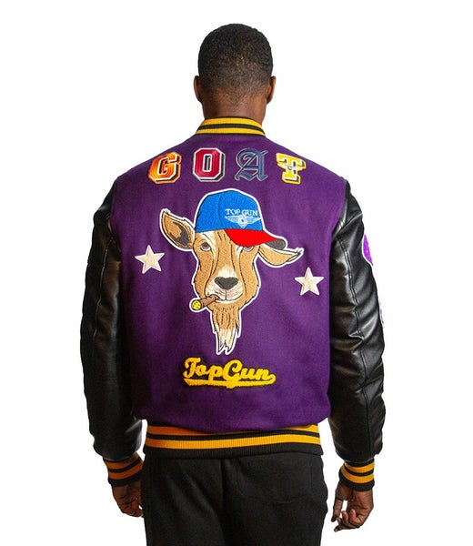 Top Gun GOAT Varsity Jacket Black Purple Carousel 1