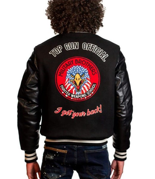 Top Gun Military Brothers Varsity Jacket Black Carousel 1