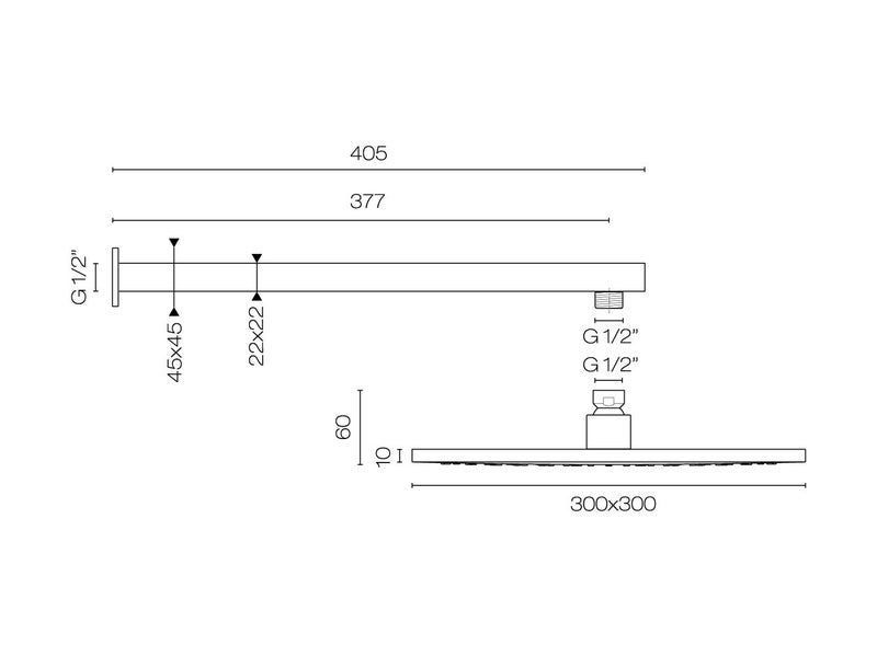 Metro 300mm Rainhead With 400mm Wall Arm *Run Out Model* Was $849 Carousel 2