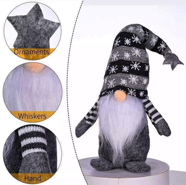 Snowflake Christmas Gnome - Grey. Carousel 2